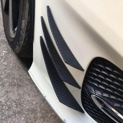 Car Front Bumper Spoiler Fin Canards 6 Pack | Universal Fit | Carbon Fiber & Black Car Front Bumper Spoiler Fin Canards 6 Pack | Universal Fit | Carbon Fiber & Black