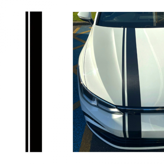 Car Hood Styling Stripe Decals | Universal Racing Vinyl Stripes (6 Colors)