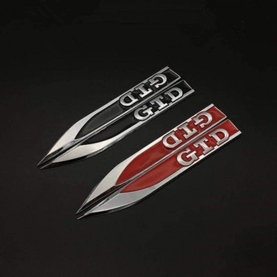 GTD 3D Metal Emblems Pair - Universal Fit (2 colors) 