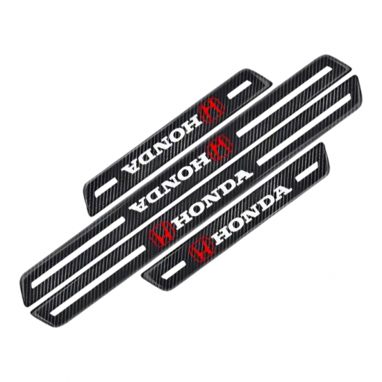 Real Carbon Fiber Honda Door Sill Protectors 4 Door Set – Anti Slip & Anti Scratch | Honda Sill Guards Black Carbon Fiber