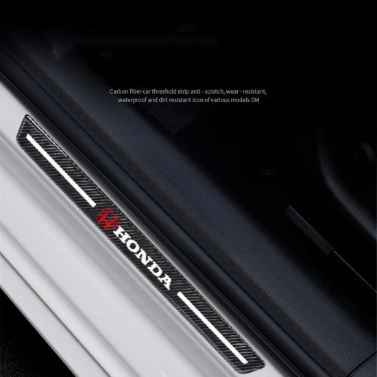 Real Carbon Fiber Honda Door Sill Protectors 4 Door Set – Anti Slip & Anti Scratch | Honda Sill Guards Black Carbon Fiber