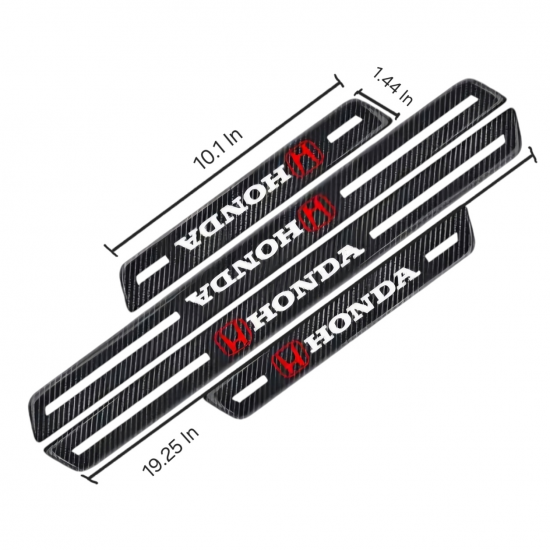Real Carbon Fiber Honda Door Sill Protectors 4 Door Set – Anti Slip & Anti Scratch | Honda Sill Guards Black Carbon Fiber