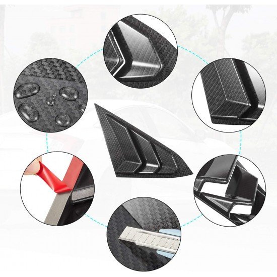 Carbon Fiber Rear Window Louvers for Honda Civic 2016-2021 | Pack of 2