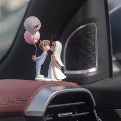 Just Married Miniature Couple Dashboard Decoration - 2 Styles