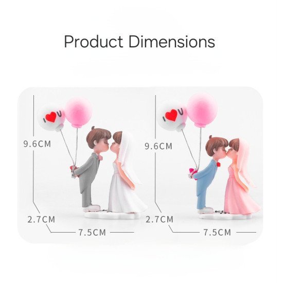 Just Married Miniature Couple Dashboard Decoration - 2 Styles