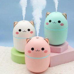 Cute Kitten Car Humidifier with Color LED - 250ml