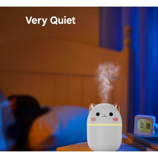 Cute Kitten Car Humidifier with Color LED - 250ml Cute Kitten Car Humidifier with Color LED - 250ml