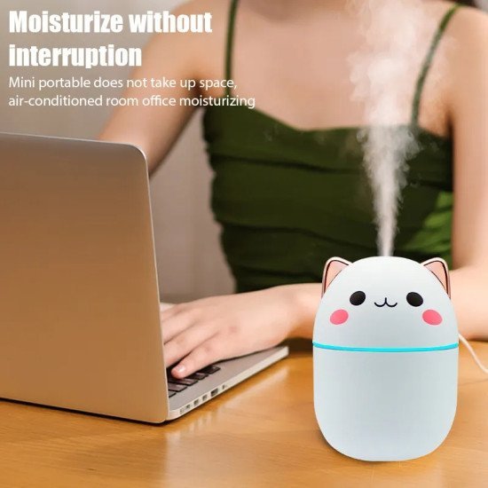 Cute Kitten Car Humidifier with Color LED - 250ml Cute Kitten Car Humidifier with Color LED - 250ml