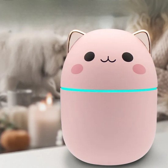 Cute Kitten Car Humidifier with Color LED - 250ml Cute Kitten Car Humidifier with Color LED - 250ml