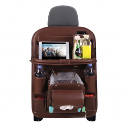 Leather Backseat Organizer with Folding Tray & Trash Compartment (2 Colors)