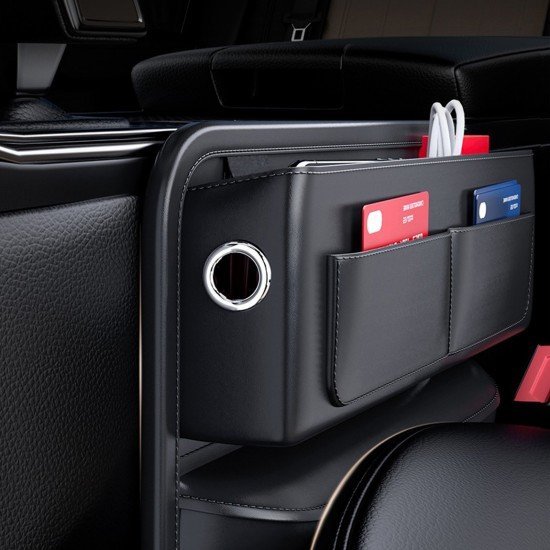 Premium Leather Car Seat Gap Organizer Universal Fit – Black Premium Leather Car Seat Gap Organizer Universal Fit – Black