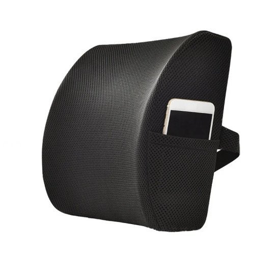 Lumbar Support Ergonomic Pillow - Mesh Fabric (Black)
