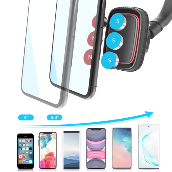 Flexible Arm Magnetic Car Phone Holder - N45 Magnets Flexible Arm Magnetic Car Phone Holder - N45 Magnets
