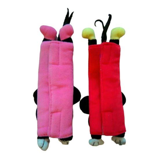 Mickey & Minnie Car Seat Belt Covers – Soft Plush Cotton 