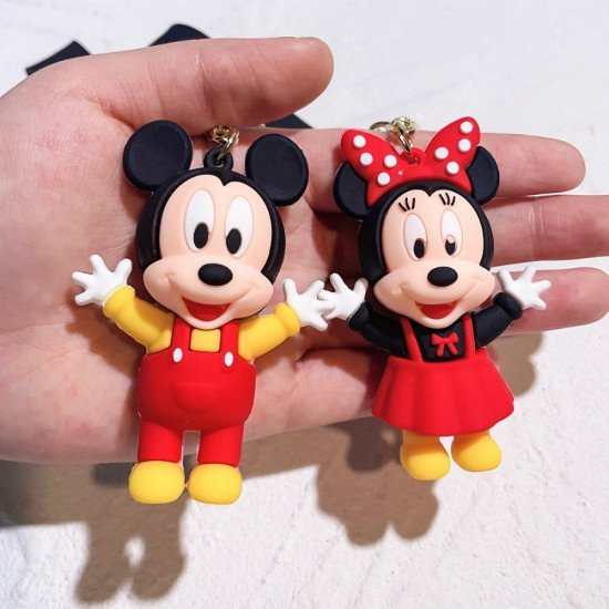 Mickey Minnie Car Key Chain Red - Cute Disney Inspired Keyring Mickey Minnie Car Key Chain Red - Cute Disney Inspired Keyring