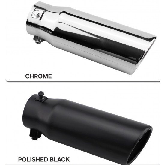 Universal Fit Exhaust Pipe Tail Tips - 2.5 Inch Inlet & 3 Inch Outlet (2 Colors) Universal Fit Exhaust Pipe Tail Tips - 2.5 Inch Inlet & 3 Inch Outlet (2 Colors)