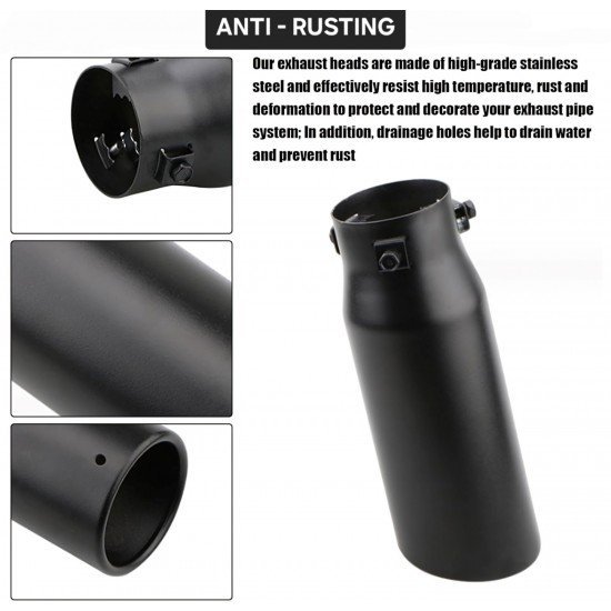 Universal Fit Exhaust Pipe Tail Tips - 2.5 Inch Inlet & 3 Inch Outlet (2 Colors) Universal Fit Exhaust Pipe Tail Tips - 2.5 Inch Inlet & 3 Inch Outlet (2 Colors)