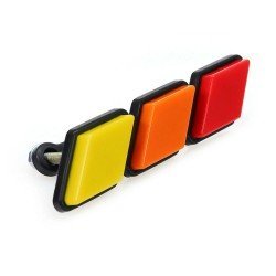 Tri Color Front Grille Badge Emblem Blue & Orange Universal Fit – ABS & Metal 