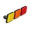 Tri Color Front Grille Badge Emblem Blue & Orange Universal Fit – ABS & Metal 