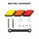 Tri Color Front Grille Badge Emblem Blue & Orange Universal Fit – ABS & Metal Tri Color Front Grille Badge Emblem Blue & Orange Universal Fit – ABS & Metal