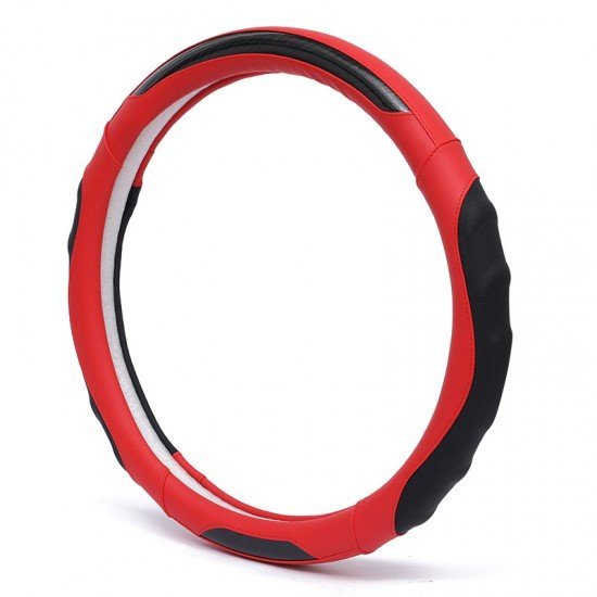 Red Premium Nappa Leather Steering Wheel Cover 38CM Universal Fit Red Premium Nappa Leather Steering Wheel Cover 38CM Universal Fit