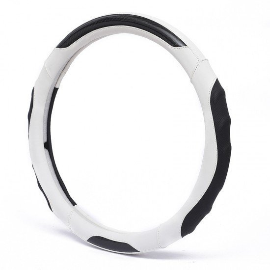 White Premium Nappa Leather Steering Wheel Cover 38CM Universal Fit White Premium Nappa Leather Steering Wheel Cover 38CM Universal Fit