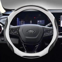 White Premium Nappa Leather Steering Wheel Cover 38CM Universal Fit White Premium Nappa Leather Steering Wheel Cover 38CM Universal Fit
