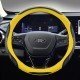 Yellow Premium Nappa Leather Steering Wheel Cover 38CM Universal Fit Yellow Premium Nappa Leather Steering Wheel Cover 38CM Universal Fit