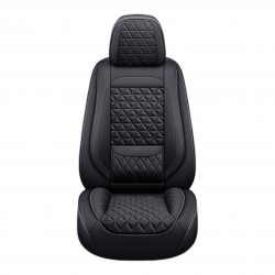 Premium Nappa Leather Diamond Cut Universal Fit Car Seat Covers (5 Seater Set) Black