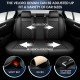 Premium Nappa Leather Diamond Cut Universal Fit Car Seat Covers (5 Seater Set) Black