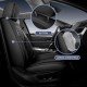 Premium Nappa Leather Diamond Cut Universal Fit Car Seat Covers (5 Seater Set) Black