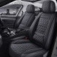 Premium Nappa Leather Diamond Cut Universal Fit Car Seat Covers (5 Seater Set) Black