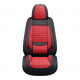 Premium Nappa Leather Diamond Cut Universal Fit Car Seat Covers (5 Seater Set) Black/Red
