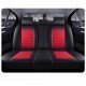 Premium Nappa Leather Diamond Cut Universal Fit Car Seat Covers (5 Seater Set) Black/Red