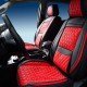 Premium Nappa Leather Diamond Cut Universal Fit Car Seat Covers (5 Seater Set) Black/Red