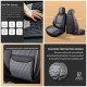 Premium Nappa Leather Diamond Cut Universal Fit Car Seat Covers (5 Seater Set) Black/Red