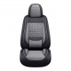 Premium Nappa Leather Diamond Cut Universal Fit Car Seat Covers (5 Seater Set) Grey/Black