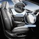 Premium Nappa Leather Diamond Cut Universal Fit Car Seat Covers (5 Seater Set) Grey/Black
