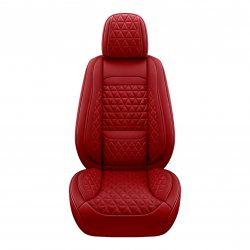 Premium Nappa Leather Diamond Cut Universal Fit Car Seat Covers (5 Seater Set) Wine Red