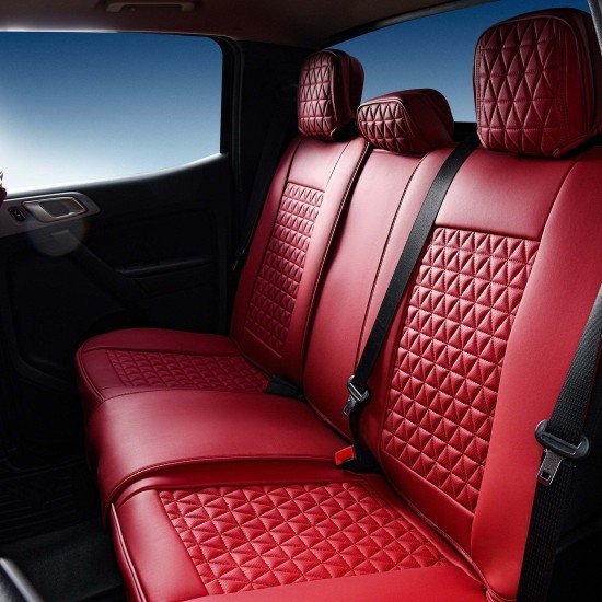 Premium Nappa Leather Diamond Cut Universal Fit Car Seat Covers (5 Seater Set) Wine Red Premium Nappa Leather Diamond Cut Universal Fit Car Seat Covers (5 Seater Set) Wine Red