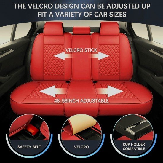 Premium Nappa Leather Diamond Cut Universal Fit Car Seat Covers (5 Seater Set) Wine Red Premium Nappa Leather Diamond Cut Universal Fit Car Seat Covers (5 Seater Set) Wine Red