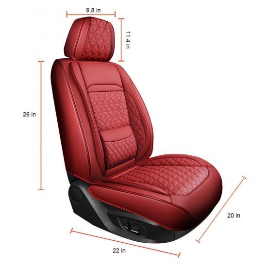 Premium Nappa Leather Diamond Cut Universal Fit Car Seat Covers (5 Seater Set) Wine Red Premium Nappa Leather Diamond Cut Universal Fit Car Seat Covers (5 Seater Set) Wine Red