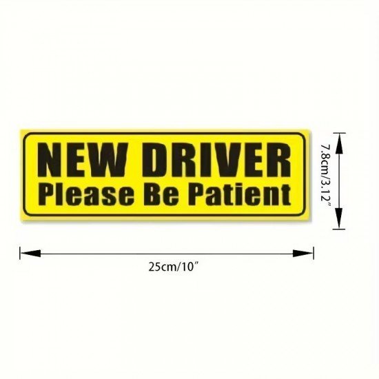 New Driver Alert Reflective Stickers 10 x 3.12 Inches