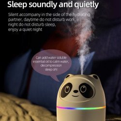 Adorable Panda Car Humidifier with Color LED - 220ml Adorable Panda Car Humidifier with Color LED - 220ml