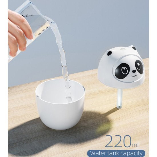 Adorable Panda Car Humidifier with Color LED - 220ml