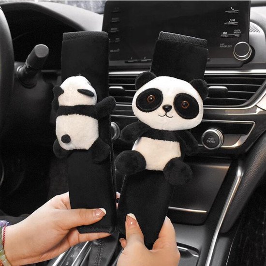 Panda Car Seat Belt Covers Pack of 2 – Soft Plush Cotton 