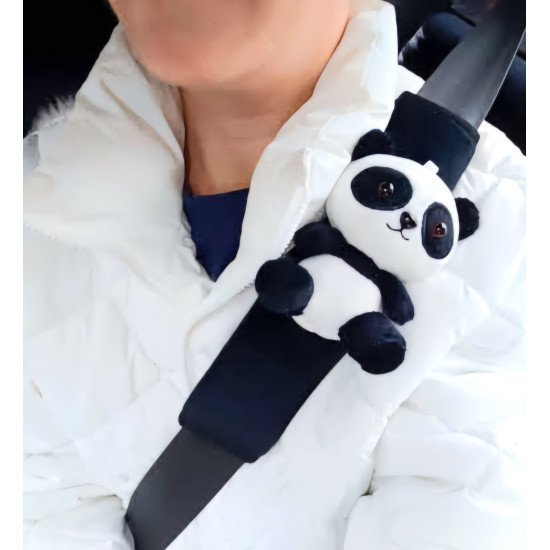 Panda Car Seat Belt Covers Pack of 2 – Soft Plush Cotton 