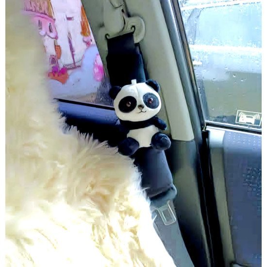 Panda Car Seat Belt Covers Pack of 2 – Soft Plush Cotton 