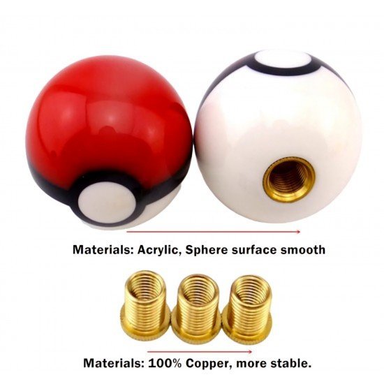Pikachu Pokeball Car Gear Shift Knob – Aluminum Acrylic & Brass