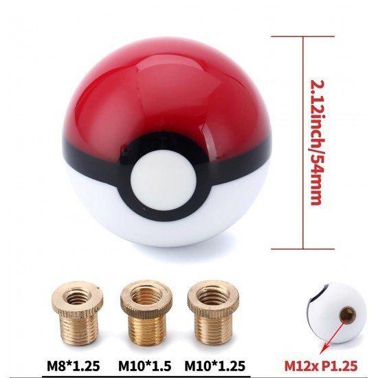 Pikachu Pokeball Car Gear Shift Knob – Aluminum Acrylic & Brass